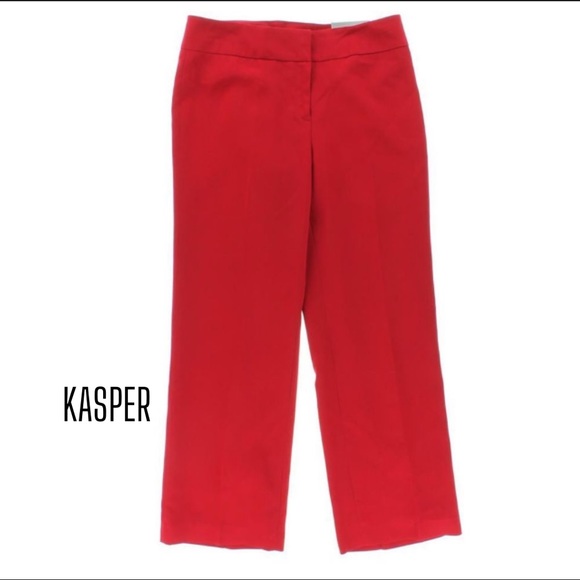 Kasper Separates NEW Crimson Red Lana Petite Coordinates Dress Pants, 16P - Picture 1 of 7